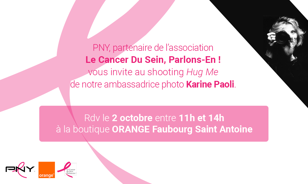 Shooting Photo Paris – Octobre Rose – avec Orange et Karine Paoli